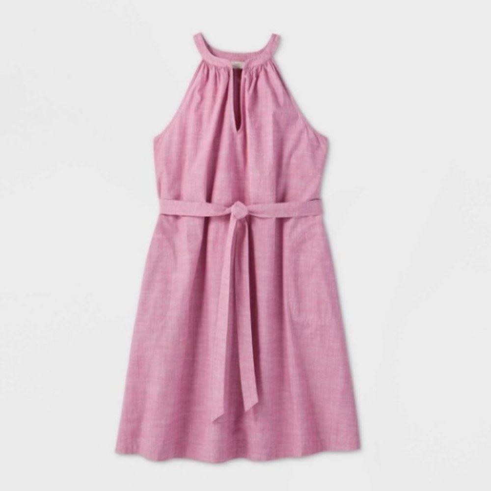 A New Day Cotton Tie Waist Sleeveless Dress - NWT